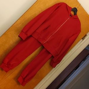 Plus size (18/20) Red Rhinestone trim 2 PC Active wear set by Ashley Stewart Spt